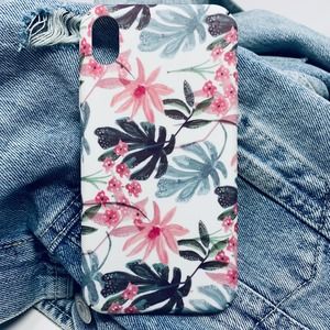 iPhone 6(s) Case Blue Tropical Floral Print Cover NEW